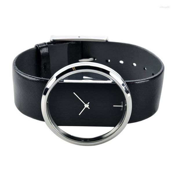 Armbanduhren Mode Transparent Hohl Uhr Frauen Weiß Uhren Casual Lederband Quarz Damen Zegarek Damski