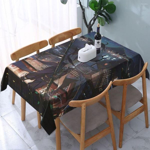 Pano de mesa genshin impacto xiao arte design toalha de mesa à prova dwaterproof água festa decoração para casa capa retangular para lareira de casamento