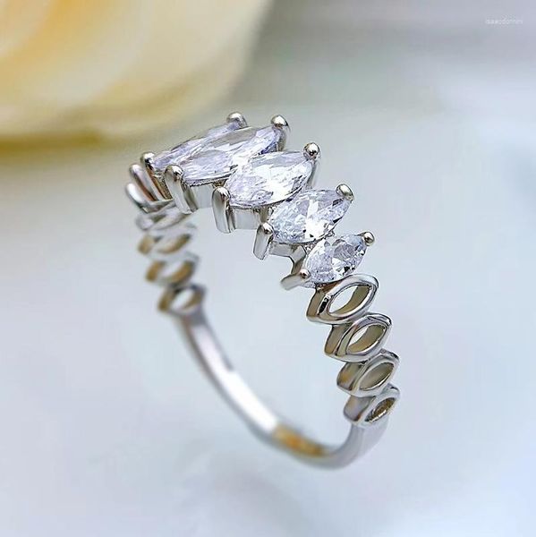 Anéis de cluster 925 conjunto de prata diamante cavalo olho anel índice dedo design personalizado japão e coreia do sul simples el