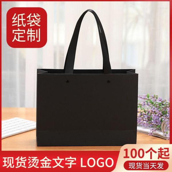 Confezione regalo Borsa tote per matrimonio Abito nero Confezione speciale per abbigliamento con logo stampato in carta