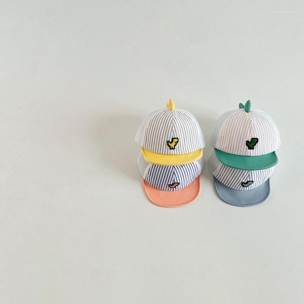 Berretti da baseball Cappello estivo da bambino in rete Versione coreana Cappelli da dinosauro cartone animato Ragazzo Ragazza Berretto coordinato colore Bambini carini Protezione solare Baseball