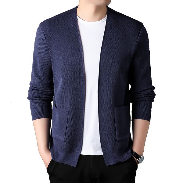 Мужские свитеры мужская одежда высококачественная вязаная кардигана без пуговиц повседневная и универсальная костюма мужская одежда. Куртка 230826
