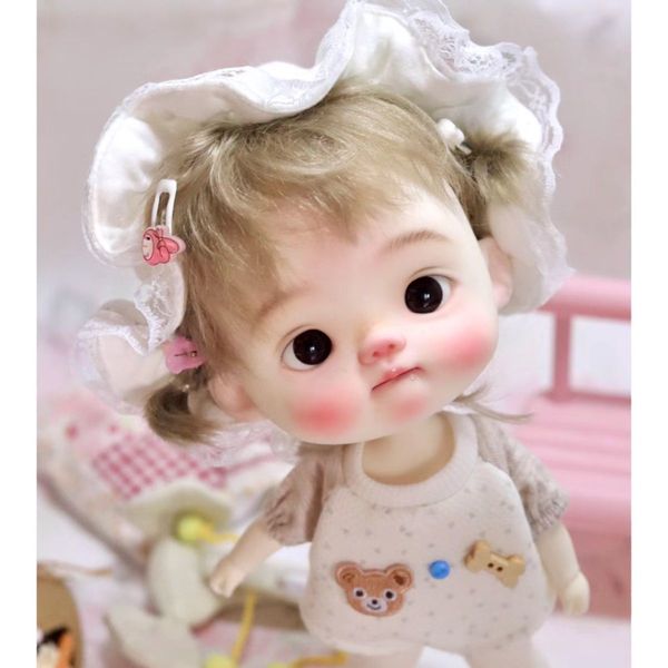Куклы BJD Baby Doll 6 очков Big Head Nicting Girl Fish Qbaby милый ангел BB BB Объединенные куклы BJD Полный комплект 230826
