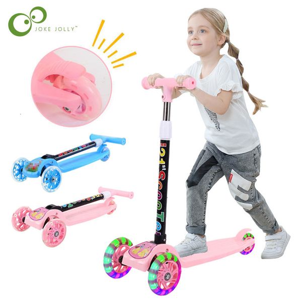 Anderes Spielzeug Kinder-Tretroller, zusammenklappbares Skateboard, 3 leuchtende Räder, höhenverstellbar, Outdoor-Übung für Kinder im Alter von 2 bis 8 Jahren, XPY 230826