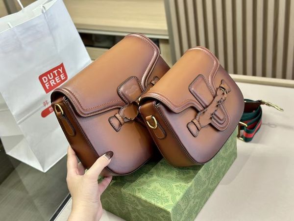 2023 yeni deri kalite bayan web vintage deri at nalı tasarımcı çanta omuz çantası altı koltuklu çanta bayanlar eyer çanta atbit mini çanta şık
