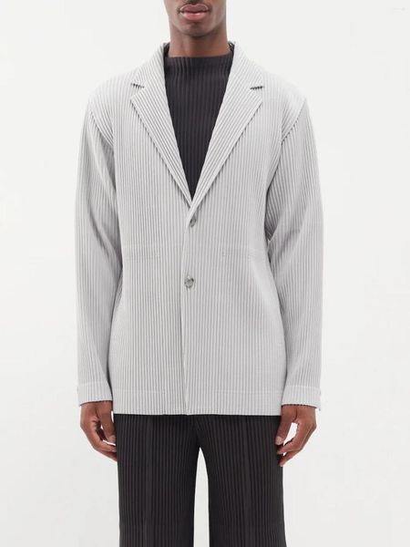 Ternos masculinos alsey miyake plissado blazers elegante original plissados inverno masculino casacos elegantes jaquetas roupas de grife