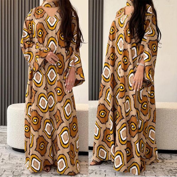 Ethnische Kleidung Robe Femme Musulmane Mittlerer Osten Arabische Abaya Muslimisches bedrucktes südostasiatisches Modekleid Damen Ramadan Abayas für Frauen