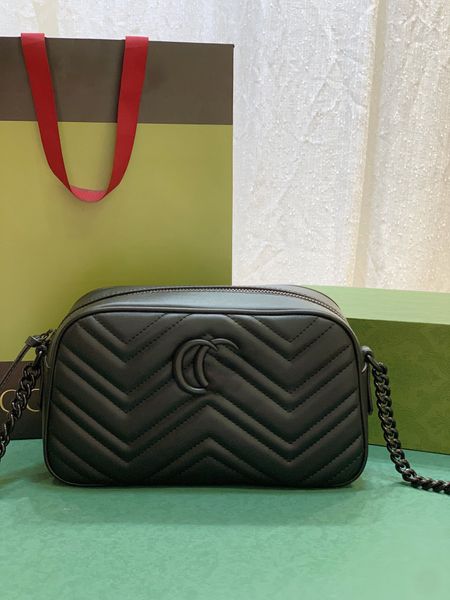 Сумка для бухгалтеров сумки с камерой сумки для плеча роскошная сумочка Marmont All Black Buckle Женская сумка по кроссу высококачественные кожаные мини -муфты Marmont