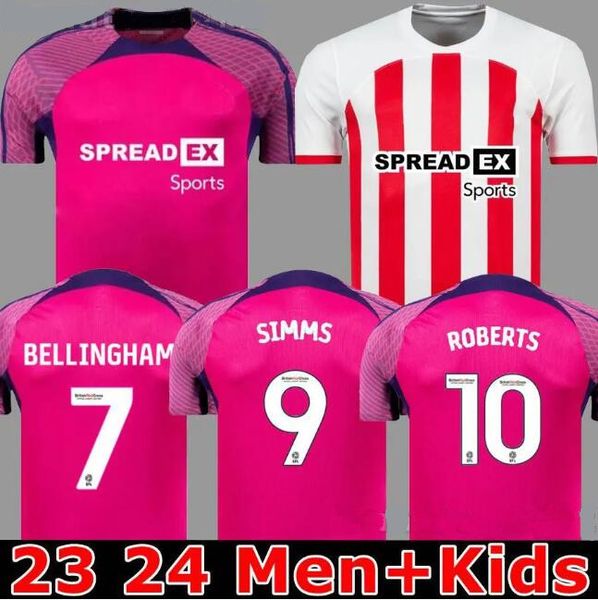 23 24 SUNDERLAND Fußballtrikots STEWART SIMMS ROBERTS AMAD CLARKE DAJAKU EMBLETON EVANS O'NIEN 2023 2024 SUNDERLAND Home Away Fußballtrikot PRITCHARD Herren-Kinderset