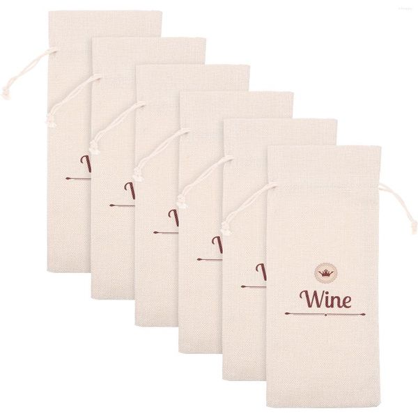 Copos de vinho sacos de champanhe linenette cordão garrafa bolsa presente elegante reutilizável conveniente