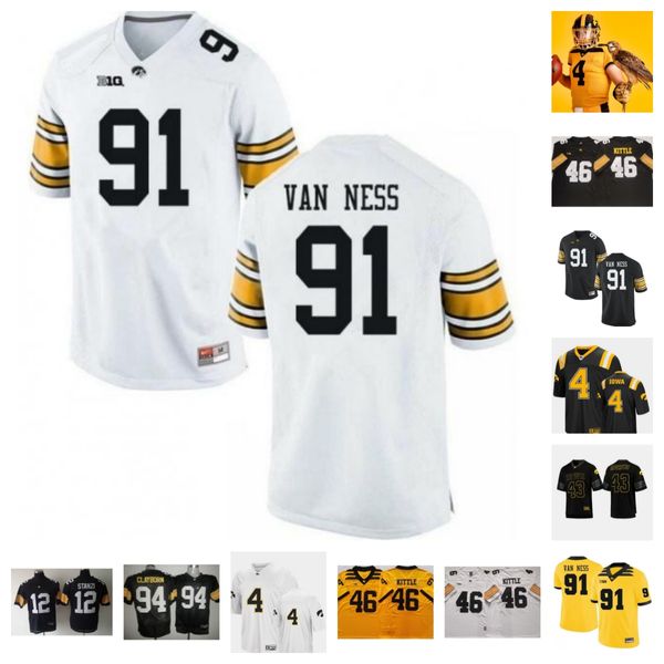 Iowa Hawkeyes Football Jersey 1 Xavier Nwankpa 3 Kaleb Brown 95 Aaron Graves 77 Connor Colby 65 Logan Jones 32 Ben Kueter 12 Cade Mcnamara 83 Erick All 70 Beau