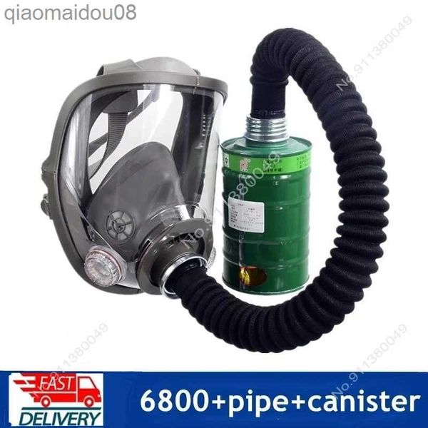 Giyim Tam Koruyucu Yüz Maske Gaz Maskesi 6800 0.5m Hortum Fireproof Aktif Karbon Filtre Elemanı Organik Gaz Kimyasal Pestisit Reçine HKD230828