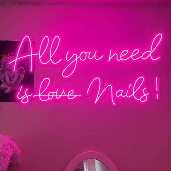 Alles, was Sie brauchen, ist Nails Store-Schild, Friseursalon-Schild, Schönheits-LED-Neonschild, individuelles Neonschild HKD230825