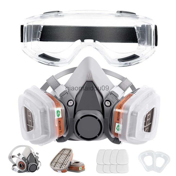 Vestuário de proteção 6200 Máscara de gás para decoração de tinta spray Máscara de poeira química Corpo proteger filtro de vapor tóxico respirador meia máscara reutilizável HKD230825