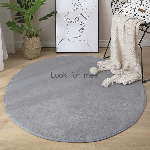 2022 Vendita calda Rotondo Corallo Velluto Tappeto Colore Assorbimento d'acqua Divano Tappeto Memory Foam Camera da letto Soggiorno Tappeto per bambini Tappetino yoga HKD230828