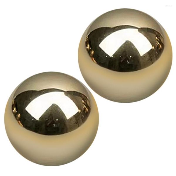 Sacos de armazenamento 2 pcs bronze exercício bola mão massageando bolas metal handebol massagem conveniente palma exercício treino handballs segurar o