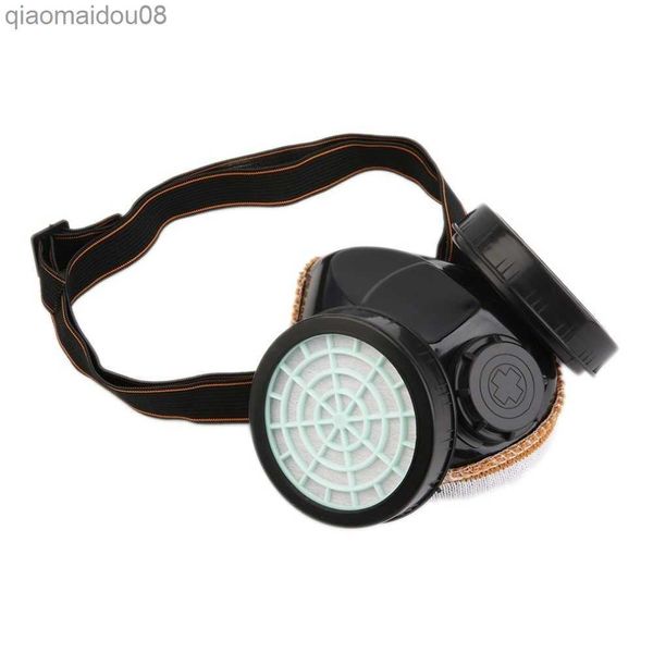 Koruyucu Giyim Yeni Koruma Filtresi Çift Gaz Maskesi Kimyasal Gaz Anti Toz Boya Solunum Maskesi Goggles Endüstriyel Güvenlik HKD230826