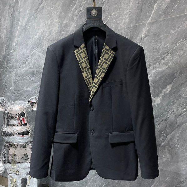 Doppia lettera F G Abito da uomo firmato Blazer Giacca Cappotti da uomo Stilista Ricamo Manica lunga Casual Matrimonio da festa con taglia asiatica M-3XL