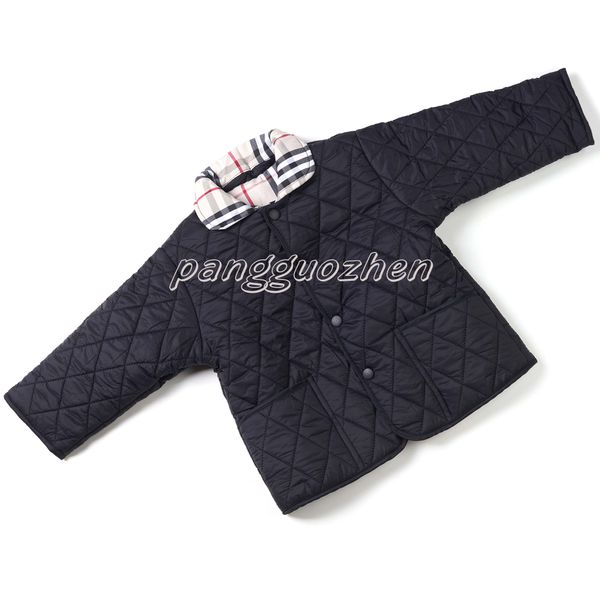 Designer Baby Mädchen Baumwollmantel Kinderjacke Winter Kältebeständige Kinderkleidung Einfarbige Reversjacke Streifendekoration Oberbekleidung Kleidung