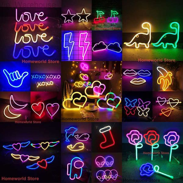 LED Neon Light Sign Modellazione Lampada da notte 88 Stili Dropshipping all'ingrosso Decor Room Wall Party Wedding Regalo di Natale colorato HKD230825