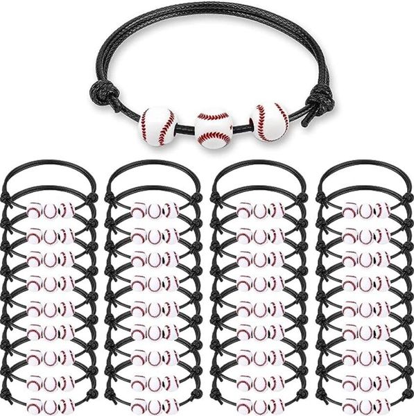 Acessórios esportivos de titânio 30 peças pulseira de bola lembrancinhas esportivas pulseiras esportivas joias esportivas pulseiras de corda trançada ajustáveis para adolescentes meninos meninas