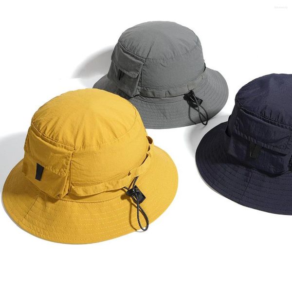 Bérets 2023 Top qualité séchage rapide imperméable poche seau chapeaux hommes femmes pêche pliable Bob Ricard Homme pêcheur casquettes