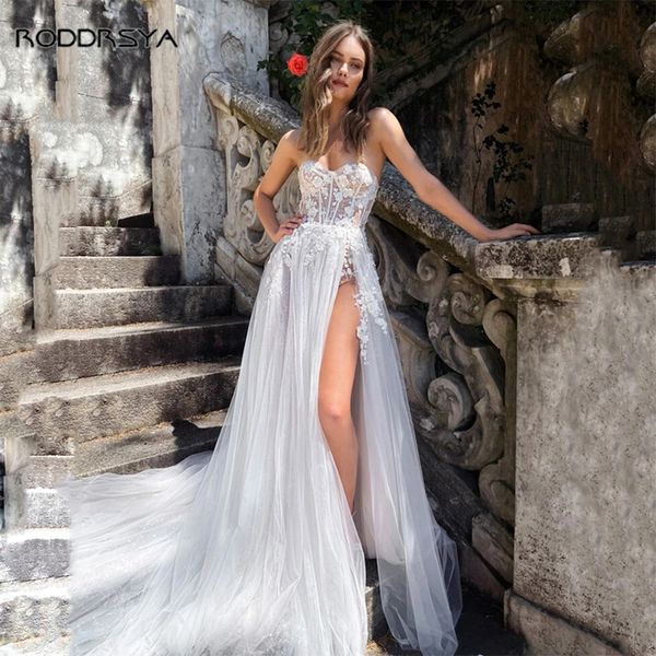 Abiti sexy urbani Principessa A Line Applicazioni in pizzo Abito da sposa da spiaggia Sweetheart Abito da sposa senza maniche Abiti da sposa De Noiva Mariage 230828