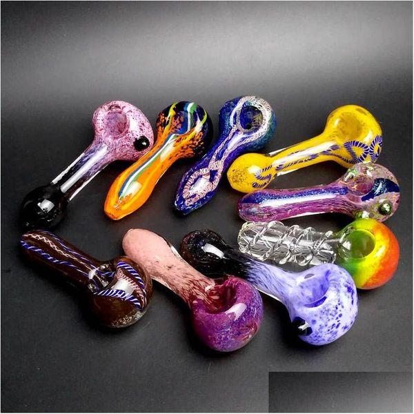 Cachimbos para fumar Fabricação de vidro soprado à mão e lindamente feito à mão Bubbler Smok Colorf Pipe Atacado Herb Windmill Lollipop Color S Dhsqq