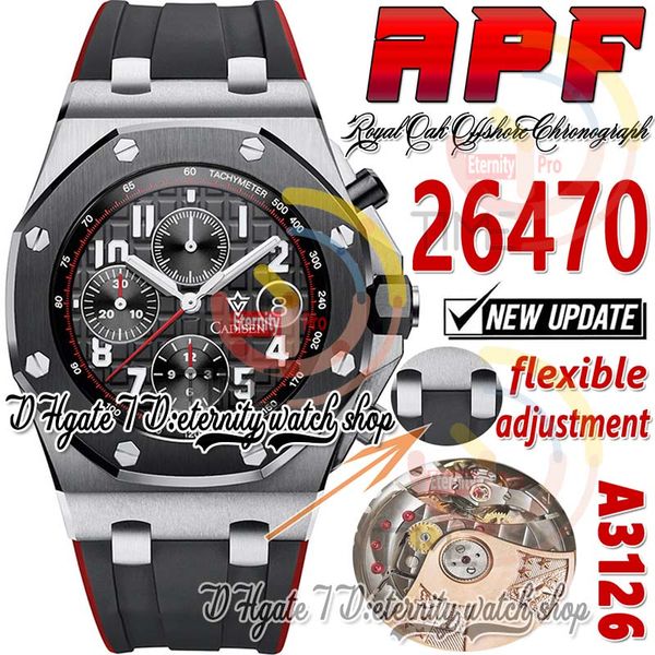 APF 42mm Vampire 2647 A3126 Cronografo automatico Orologio da uomo Lunetta in ceramica Quadrante strutturato Gomma Super Edition trustytime001 Cinturino per orologi Tecnologia esclusiva