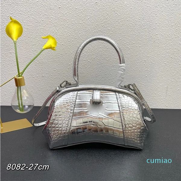 2023-Luxus-Einkaufstasche, Designer-Krokodilleder-Handtasche für Damen-Geldbörse, stilvolle Damen-Clutch mit Metall-Schriftzug-Logo, Umhängetaschen