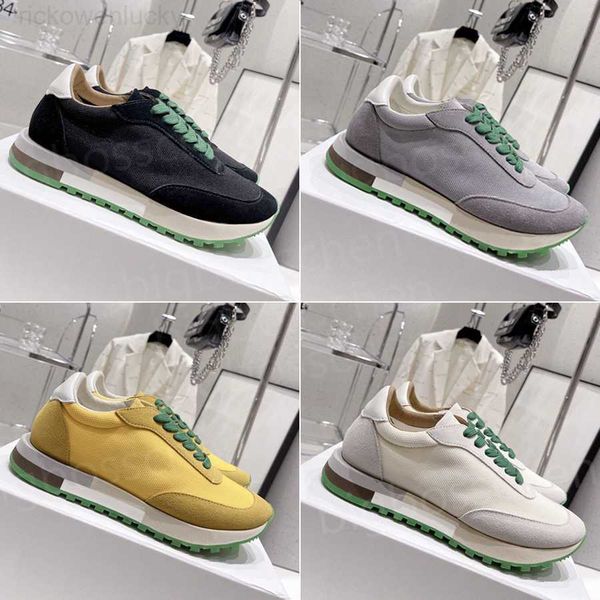 The Row Shoes Schuhe Casual Women's Low Top Sports Running Shoes Designer Klassische neue British -Style -Schnüre -Leder -Panel Dicke Soles Antiskid