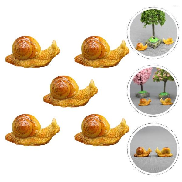 Decorações de jardim 5pcs mesa de trabalho decoração estatueta micro paisagem enfeite plantas caracol