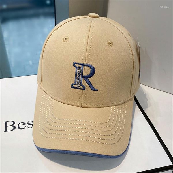 Top Caps Ins Moda Tasarımcı R Mektup Emrboidery Beyzbol Kapağı Hip Hop Spor Boş Zaman Şapkaları Erkekler Cottton Kpop Kadın Şapkası