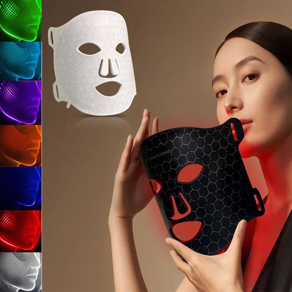 Dispositivi per la cura del viso Arrivo Terapia con luce rossa a LED Maschera morbida flessibile a infrarossi Silicone 7 colori Anti invecchiamento Advanced P su 230828