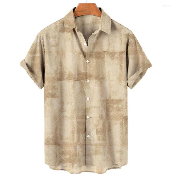 Camicie casual da uomo Camicia hawaiana Maschile oversize manica corta vintage per uomo Moda estate spiaggia colletto cubano camicetta abbigliamento