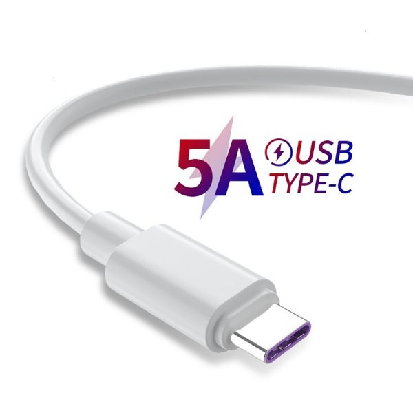 Fast Charge 5A USB Type C Кабель для Samsung S20 S9 S8 Xiaomi Huawei P30 Pro зарядка мобильного телефона Wire White Blcak