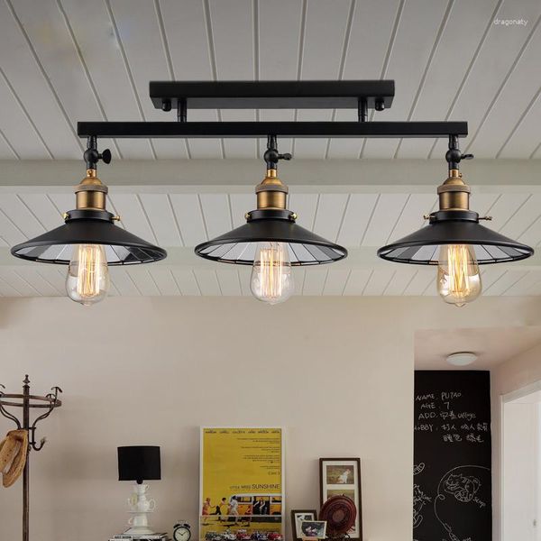 Deckenleuchten, amerikanische Landschaft, antike Deckenlampe, Vintage-Licht, Loft-Industrie-Hausbeleuchtung mit Edison-Glühbirnen für Esszimmer