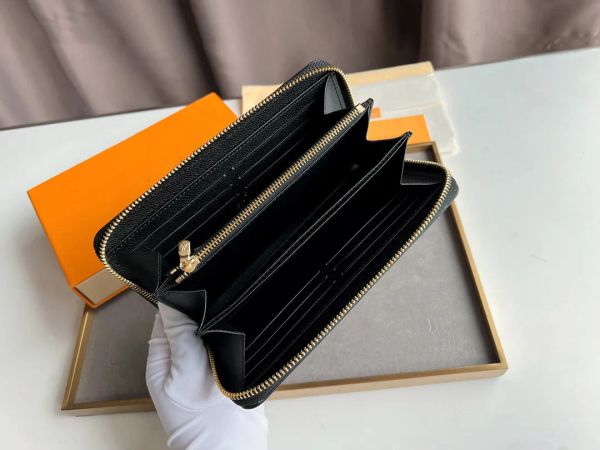 Top-Designer-Damen-Geldbörsen, luxuriöse Zippy-Geldbörsen, Blumenbrief, Vernis-Kartenhalter, Damenmode, lange, schlanke Reißverschluss-Geld-Clutch-Taschen mit hochwertiger Box