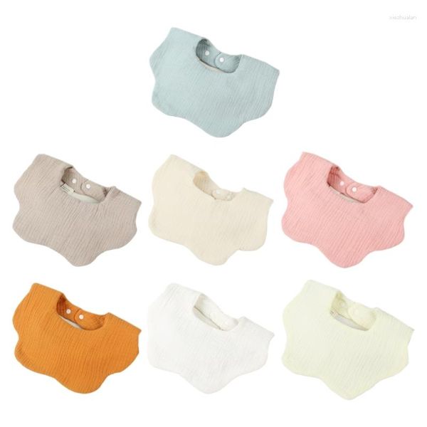 Hair Accessories Baby Bibs Solid Color Drooling For Eating Teething Bib Towel Thick Layer Burp Cloth Toddler 360°Feeding