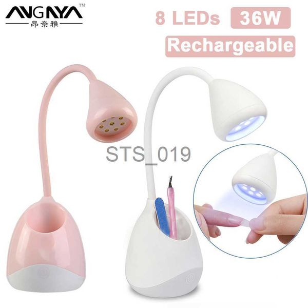 Asciugacapelli 36W Mini lampada per unghie ricaricabile Luce UV per unghie in gel Asciugacapelli portatile Lampada a LED Supporto per portapenne per manicure x0828