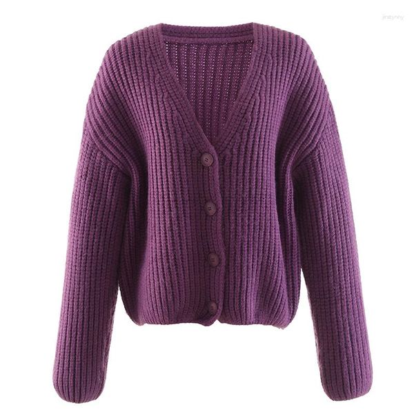 Kadın Sweaters Phoebe HZ 2023 Sonbahar Kış Tarzı Tıknaz İplik Örgü HARDIGAN EYLEME GELİK MODA ANLAŞIM Termal Giyim Kadınları