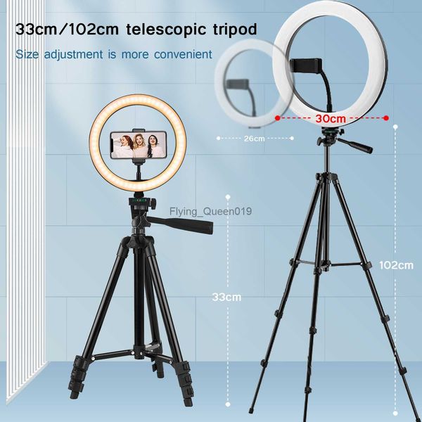 26 cm Foto Ringlicht Led Selfie Ring Licht Telefon Fernbedienung Lampe Fotografie Beleuchtung Mit Stativ Halter Youtube Video HKD230829