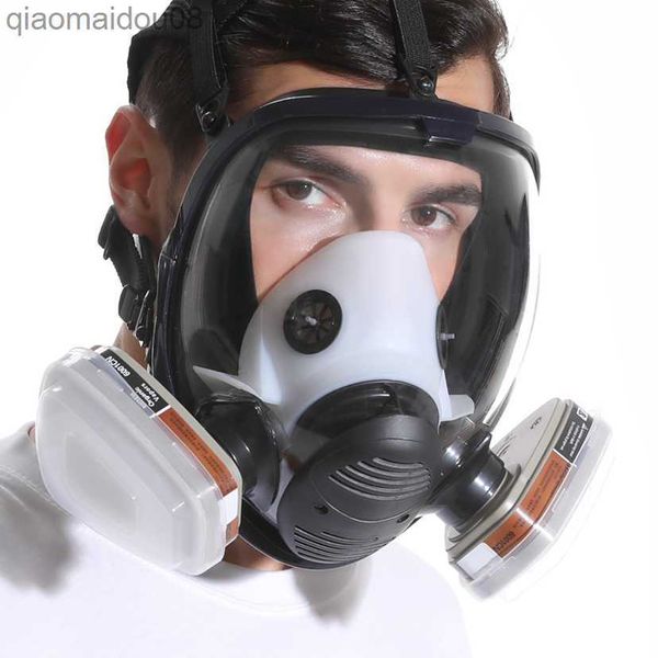 Indumenti protettivi Maschera antigas chimica completa 6800 Maschera antigas 7 in 1 Respiratore antipolvere Vernice insetticida Spray Silicone Saldatura filtro integrale HKD230826