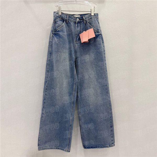 Marka Kadın Denim Pantolon Tasarımcı Kot Part Mektubu Pantolon Yüksek Sınıf Bayanlar Uzun Pantolon