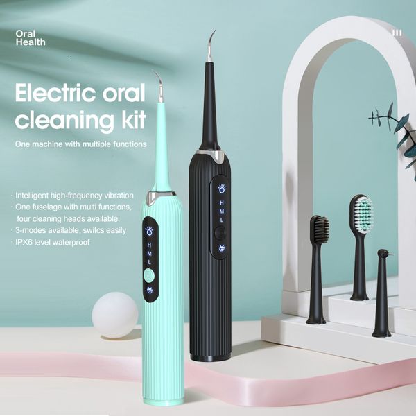 Altro Kit di pulizia elettrica per l'igiene orale, aggiornamento completo, rimozione del tartaro dei denti sonici, irrigatore a getto d'acqua dentale ad ultrasuoni, irrigatore 230828