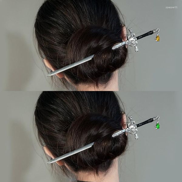 Fermagli per capelli giocattolo spada a forma di bastone gioielli stile cinese bastoncini semplici per le donne strumenti di progettazione acconciatura fai da te accessorio goccia