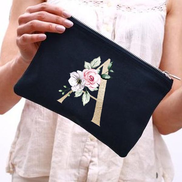 Sacos de cintura Carta Impressão Dama de Honra Maquiagem Caso Cosmético Feminino Wash Armazenamento Bolsa Viagem Organizador Organizador Bolsa Casamento Noiva Presentes 230826