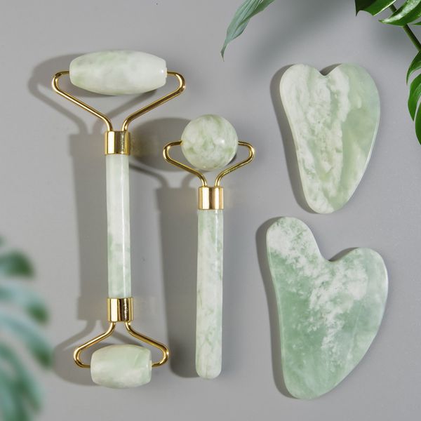 Gesichtsmassagegerät, natürliche Jade, Gesichtsroller, Gua-Sha-Schaber-Set, Massagegerät für Gesicht, Hals, Körper, Hautpflege, Schönheit, Guasha-Massagegerät, Slim Lift 230826