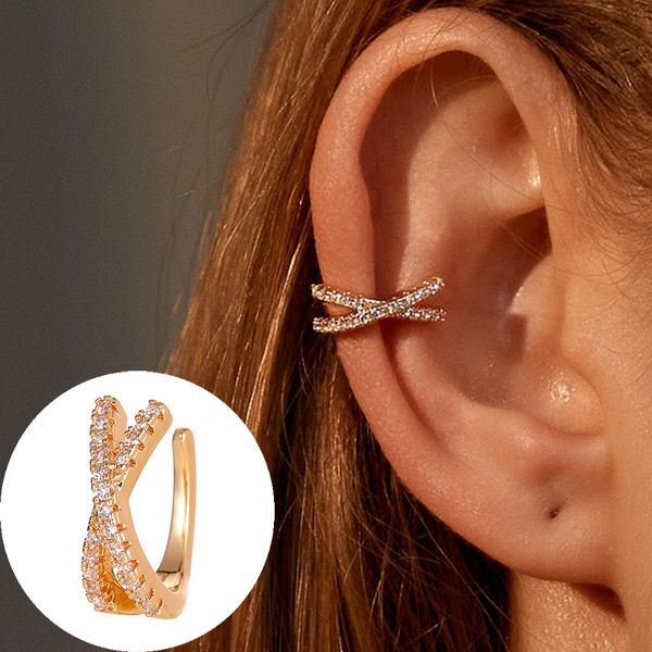 1 pc punk metal zircon ear cuff clipe de orelha para mulheres sem piercing em forma de c geométrico pequeno earcuff earcuff clipes jóias atacado yme028