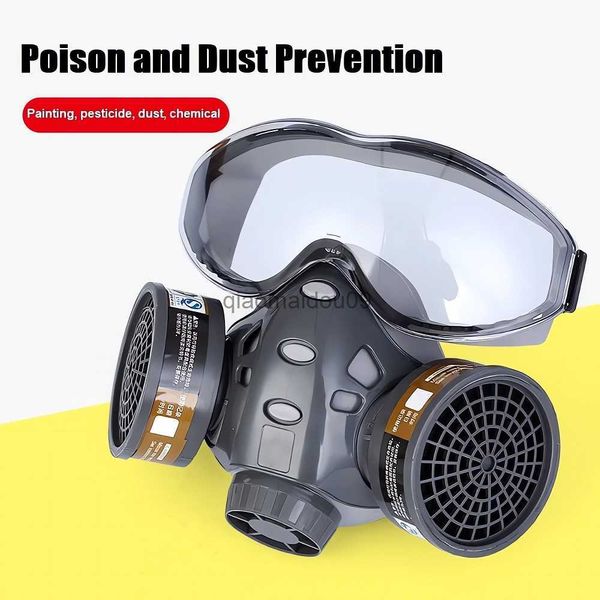 Indumenti protettivi Respiratore Maschera antipolvere chimica Vernice antigas Spray antiparassitario Gomma siliconica con filtri Valvola di respirazione a pieno facciale per laboratorio HKD230825